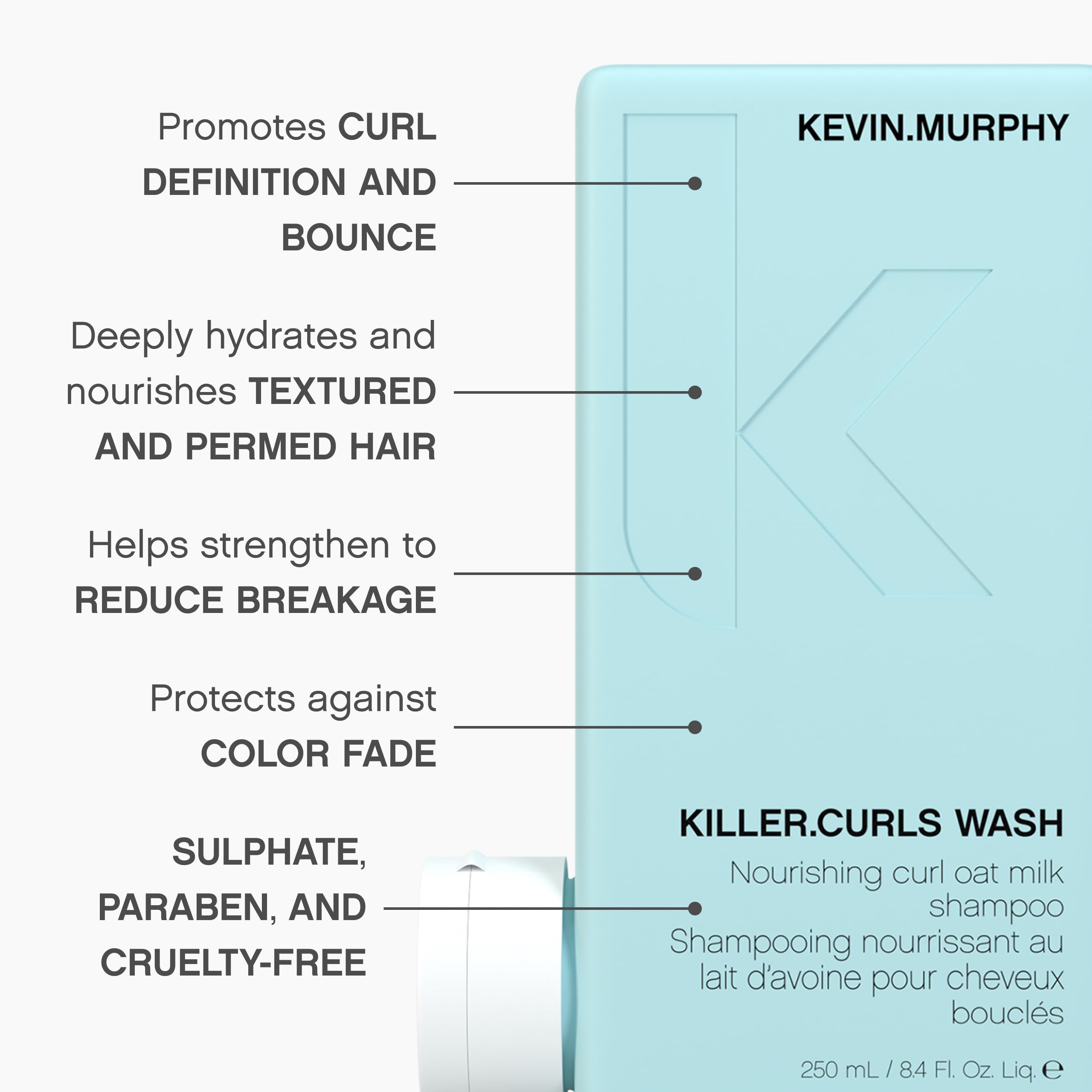 KEVIN.MURPHY Killer.Curls Wash oat-milk ingredient close-up signals deep hydration