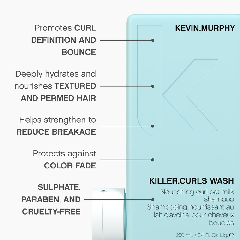 KEVIN.MURPHY Killer.Curls Wash oat-milk ingredient close-up signals deep hydration