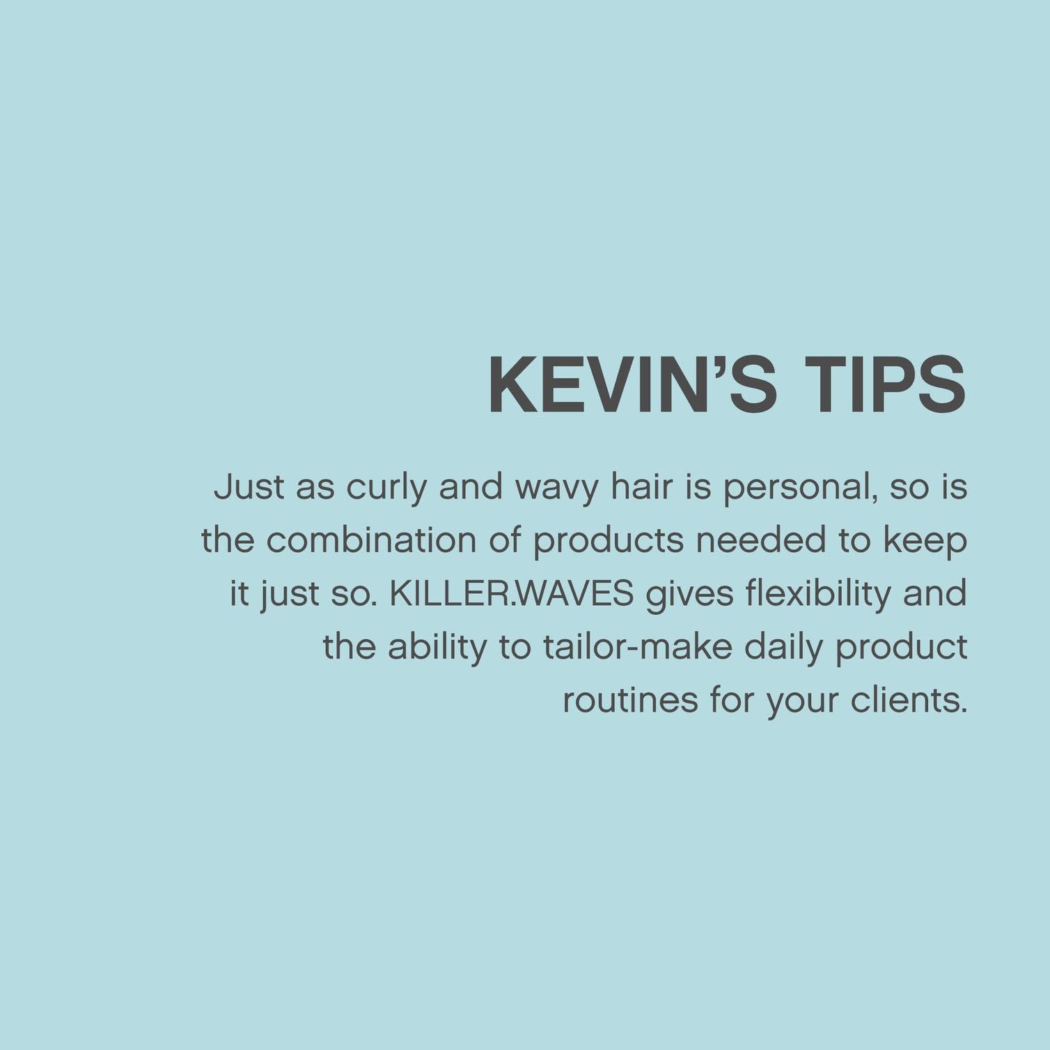 KEVIN.MURPHY KILLER.WAVES packaging shown with eco-conscious branding and premium feel.