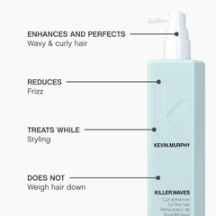 KEVIN.MURPHY KILLER.WAVES shot emphasizing elasticity for bouncy, natural-looking waves.