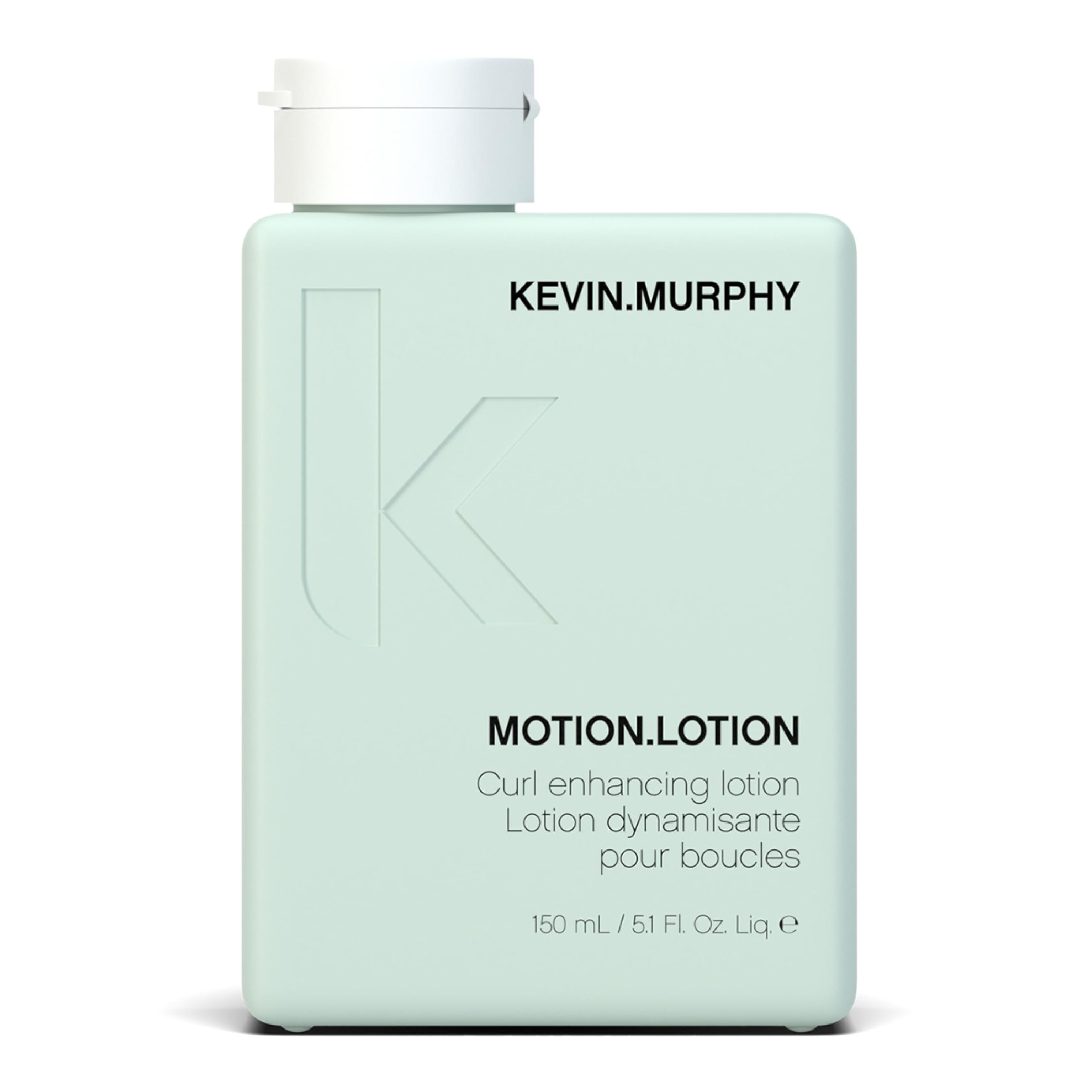 KEVIN.MURPHY MOTION.LOTION bottle closeup highlights weightless curl enhancement for fine hair
