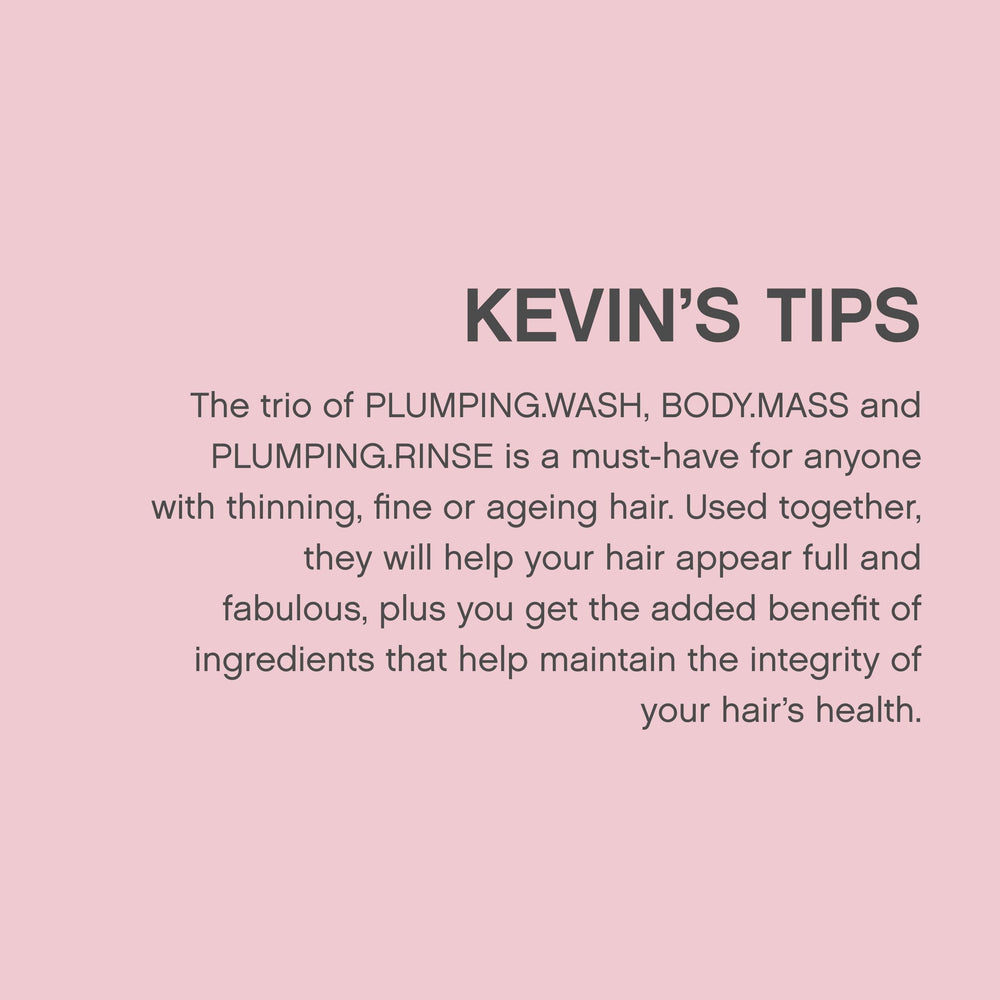 KEVIN.MURPHY PLUMPING.RINSE gloss on hair closeup showing radiant shine
