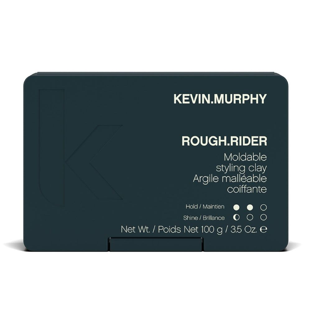 Kevin Murphy Rough.Rider clay packaging shows matte hold for versatile styling.