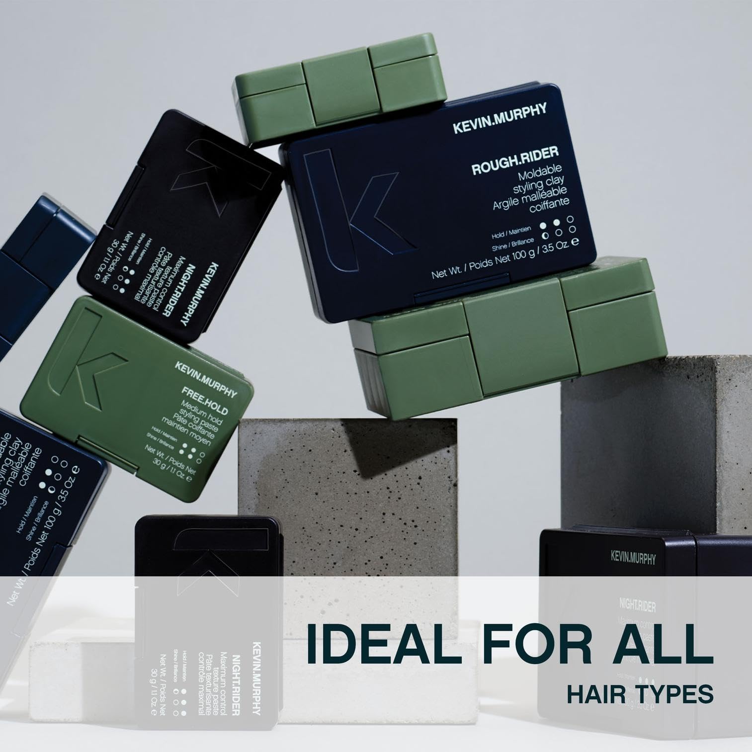 Kevin Murphy Rough.Rider clay with soya extracts supports hair strength and moisture.