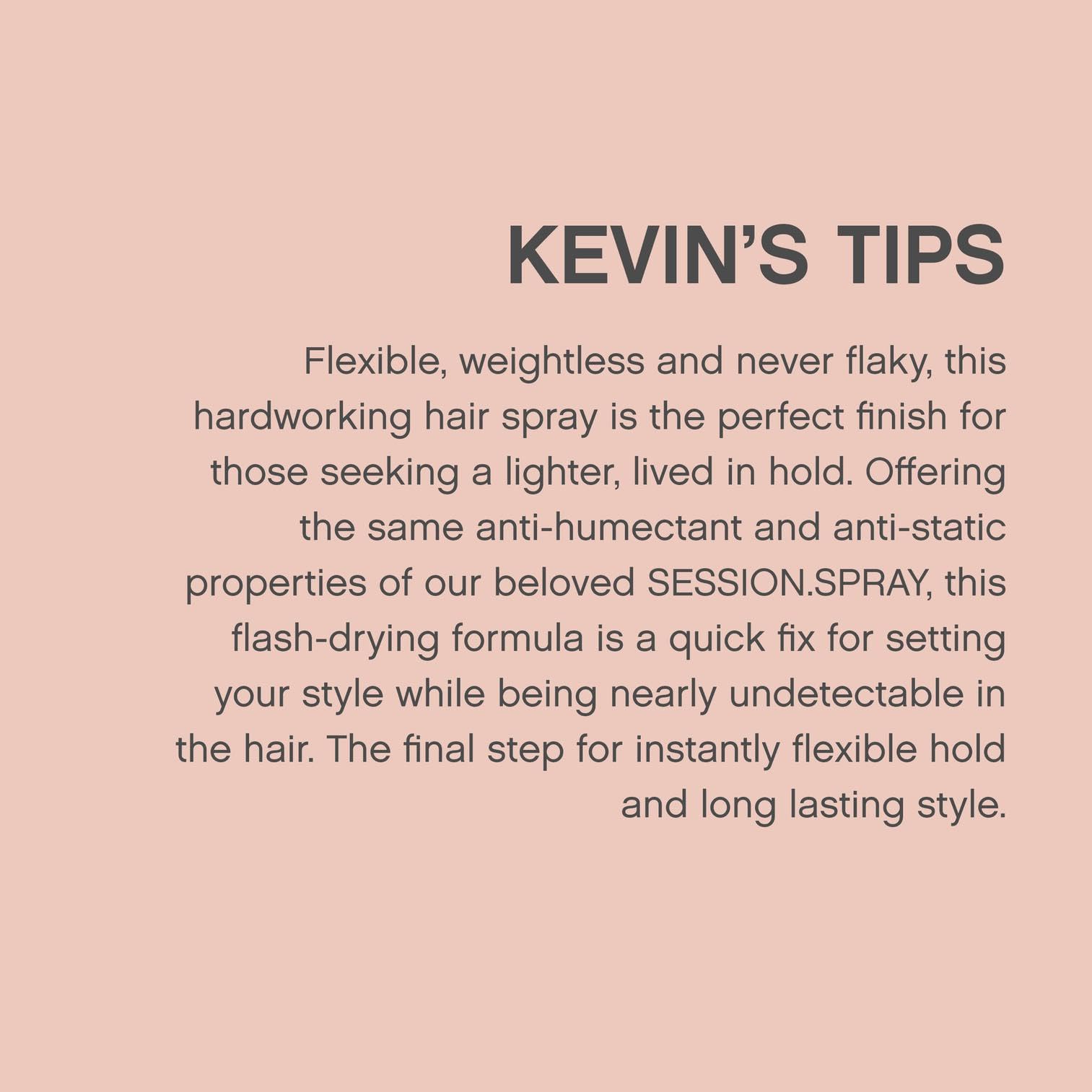 KEVIN.MURPHY SESSION.SPRAY FLEX botanic Elasticity Blend supports elasticity and moisture