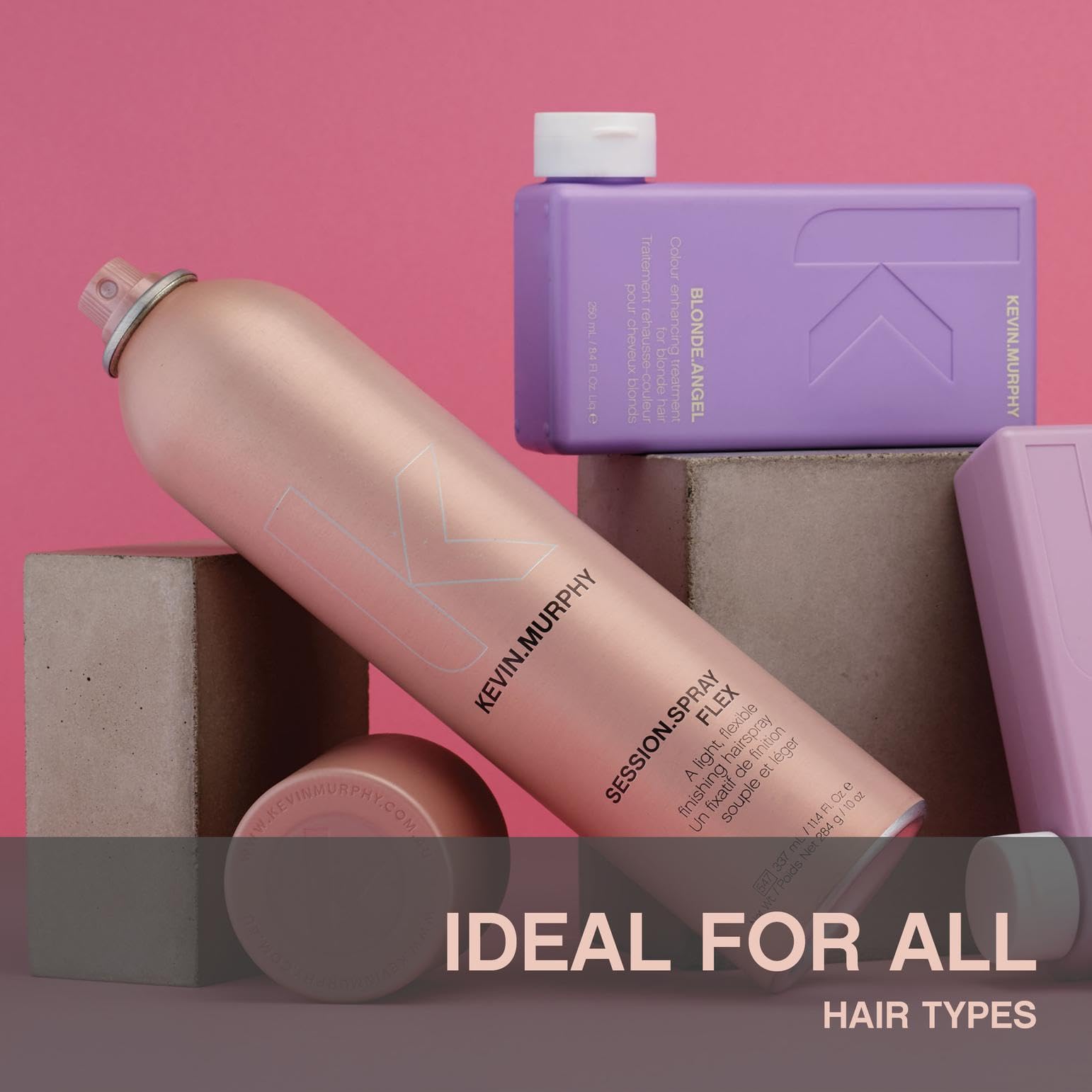 KEVIN.MURPHY SESSION.SPRAY FLEX travel-size bottle for on-the-go styling.