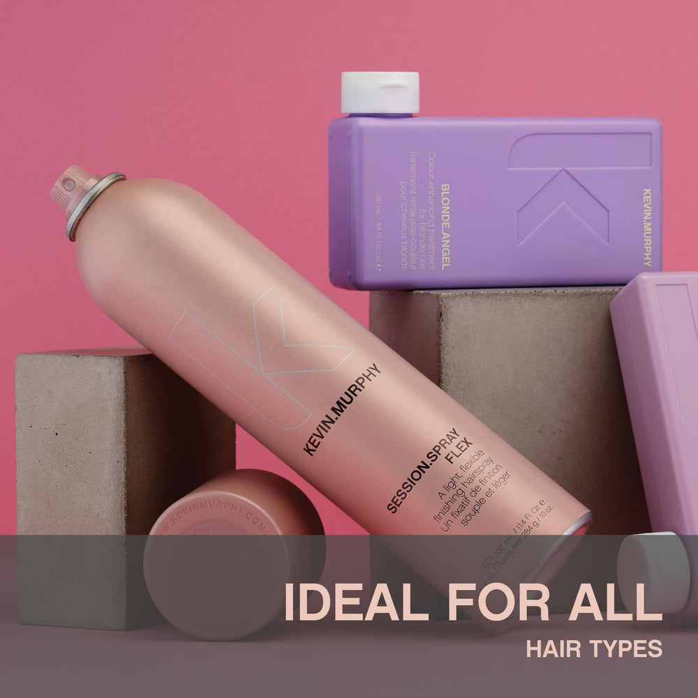 KEVIN.MURPHY SESSION.SPRAY FLEX travel-size bottle for on-the-go styling.
