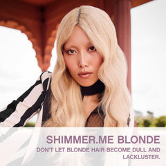 Kevin Murphy Shimmer.Me Blonde spray being misted adds instant shine and moisture.