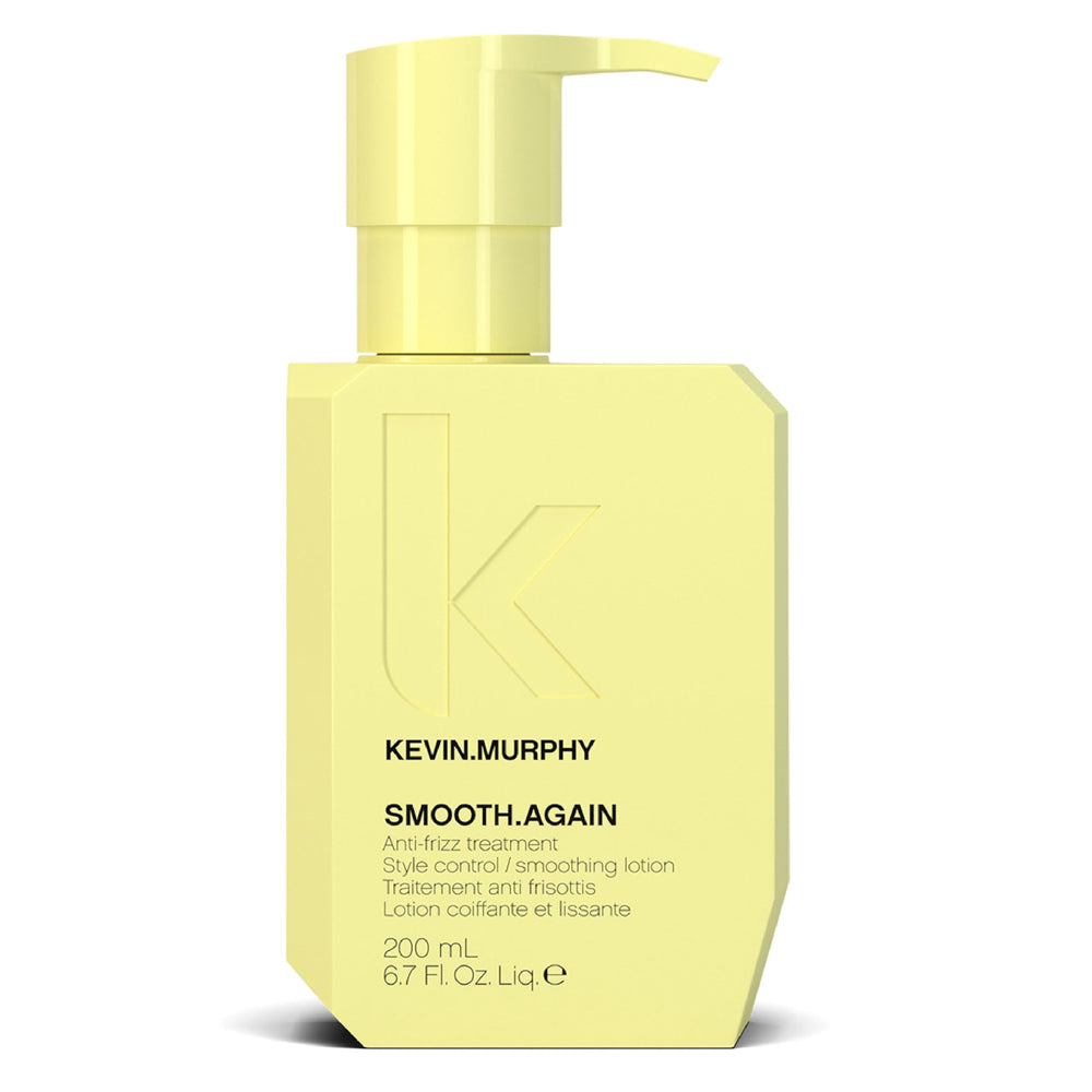 KEVIN.MURPHY SMOOTH.AGAIN leave-in bottle showing anti-frizz smoothing benefits