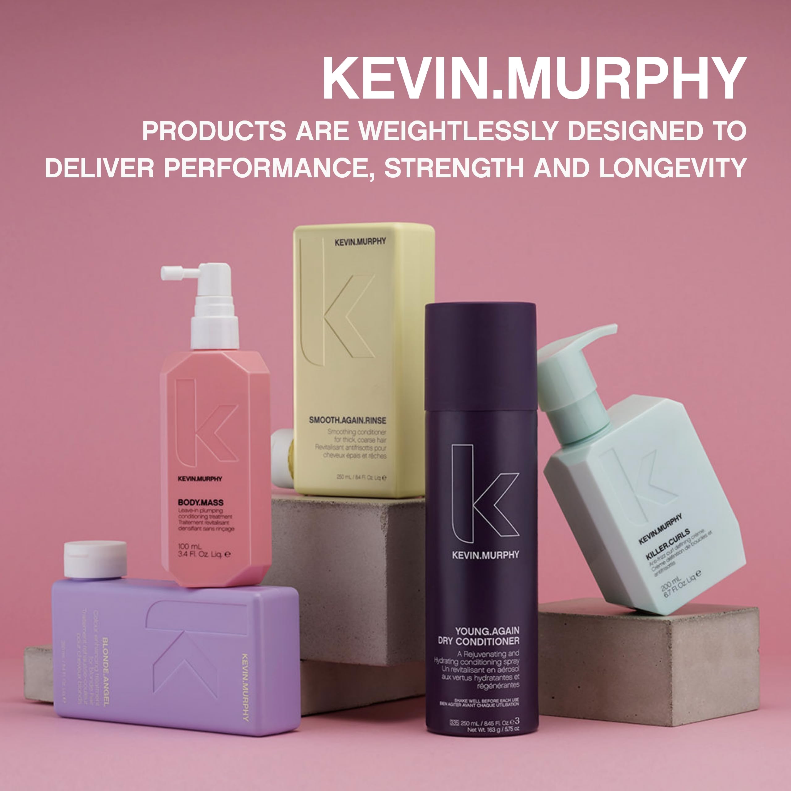 Kevin Murphy Smooth Again Rinse label closeup notes nourishment and gentle conditioning.