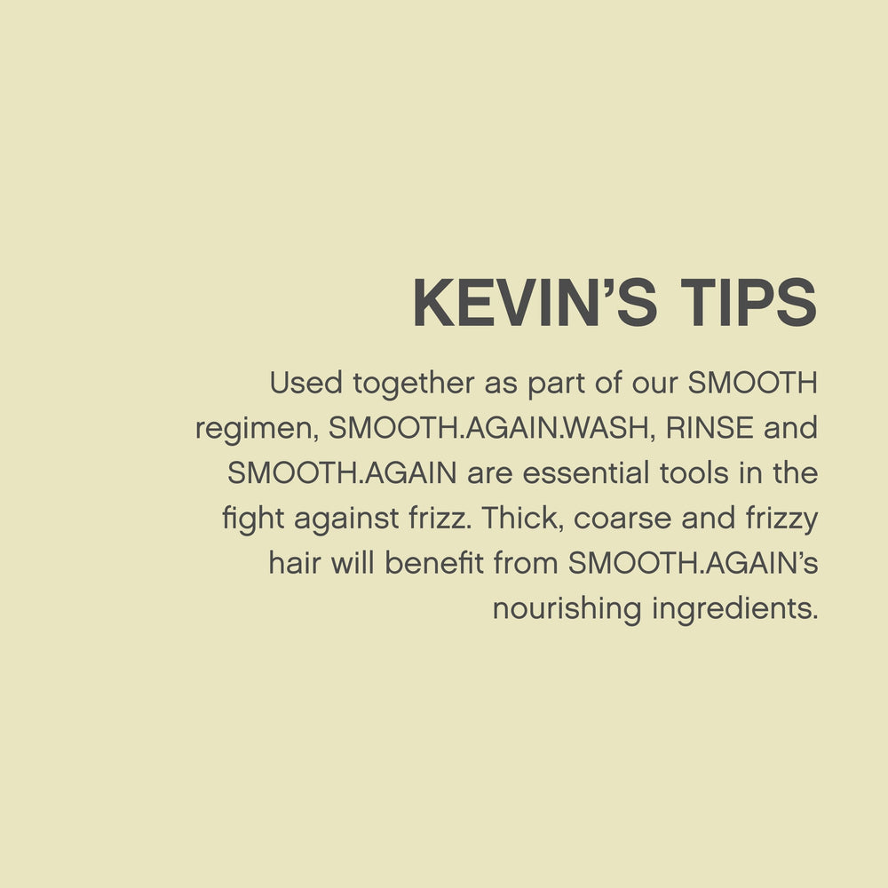 Kevin Murphy Smooth Again Wash label closeup highlights premium ingredients.