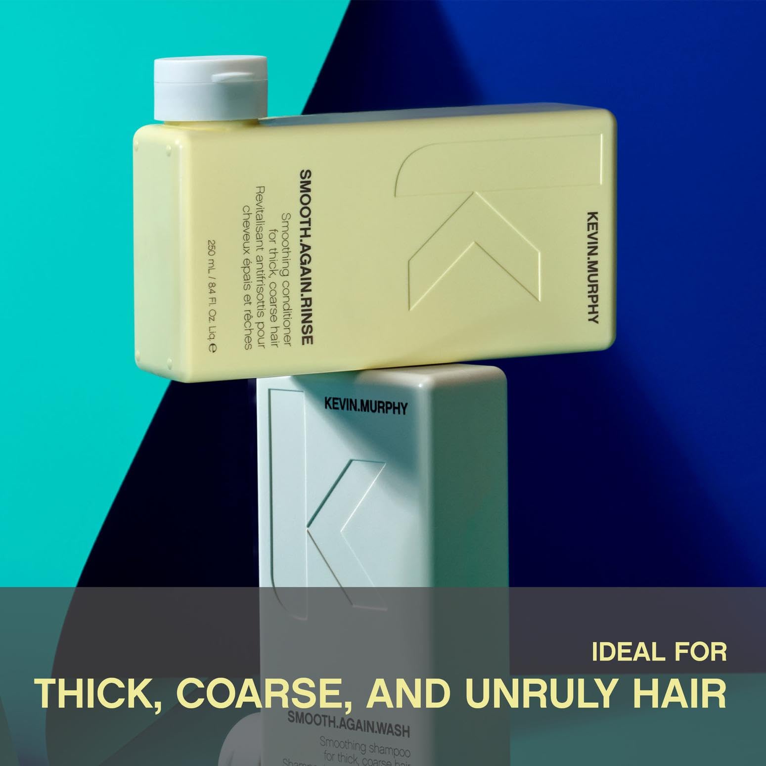 KEVIN.MURPHY Smooth.Again.RINSE close-up on keratin protein for strength and smoother texture
