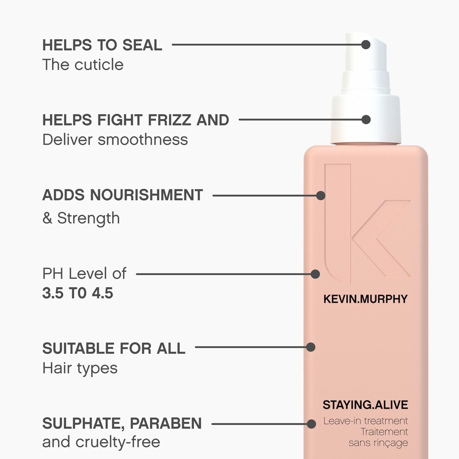Color-treated hair cared for with nourishment from Staying.Alive.