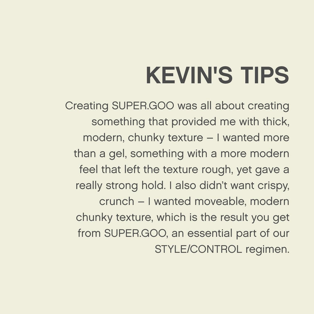 KEVIN.MURPHY SUPER.GOO water-soluble gel rinses out easily for a clean finish