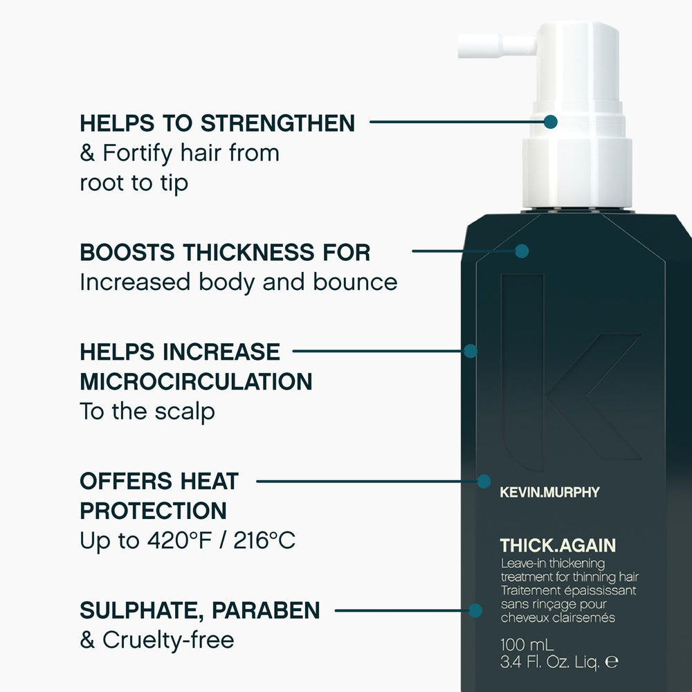 Kevin.Murphy THICK.AGAIN image highlighting heat protection up to 420 F.