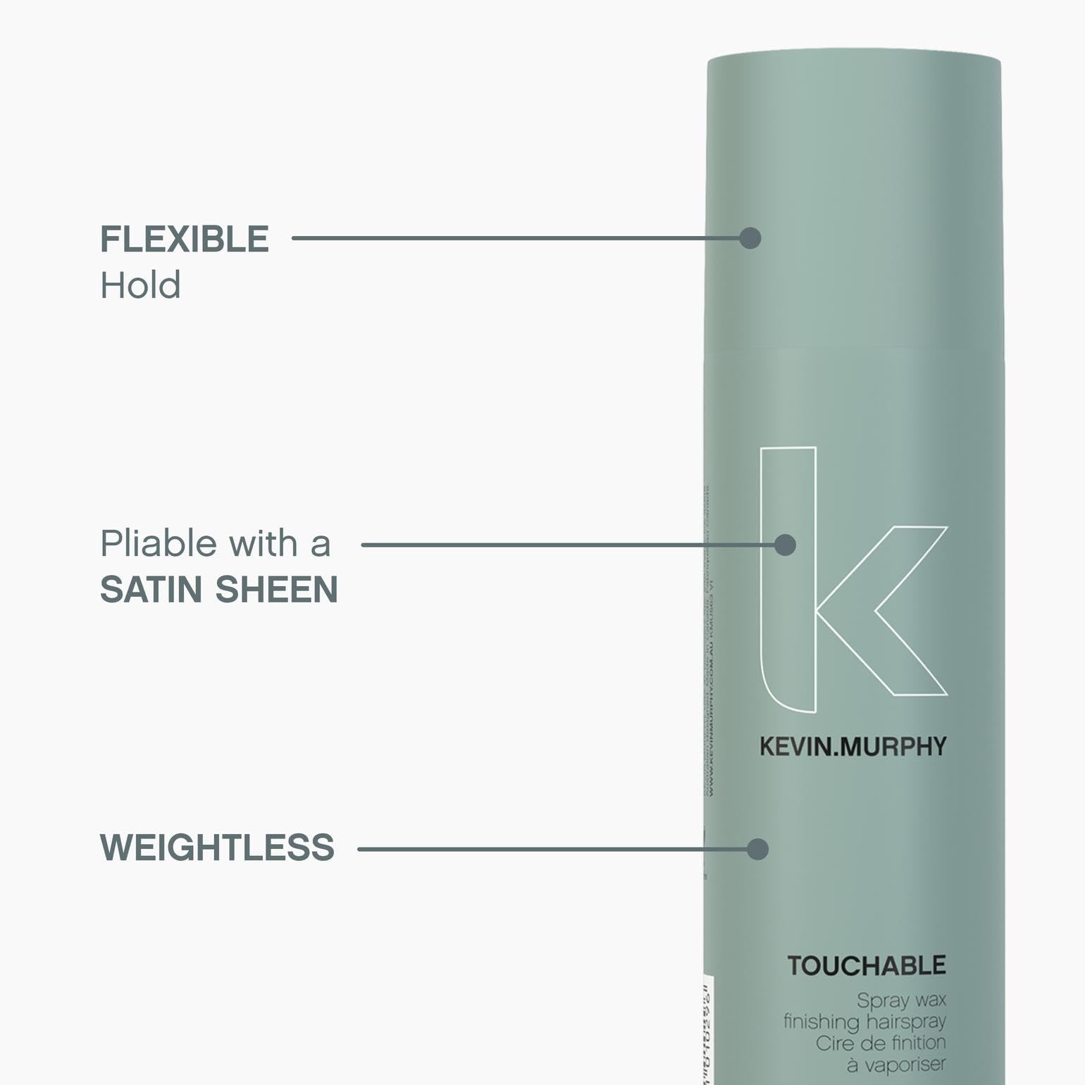 KEVIN.MURPHY TOUCHABLE botanical blend ingredients with hibiscus, sea lavender, carrot seed oil