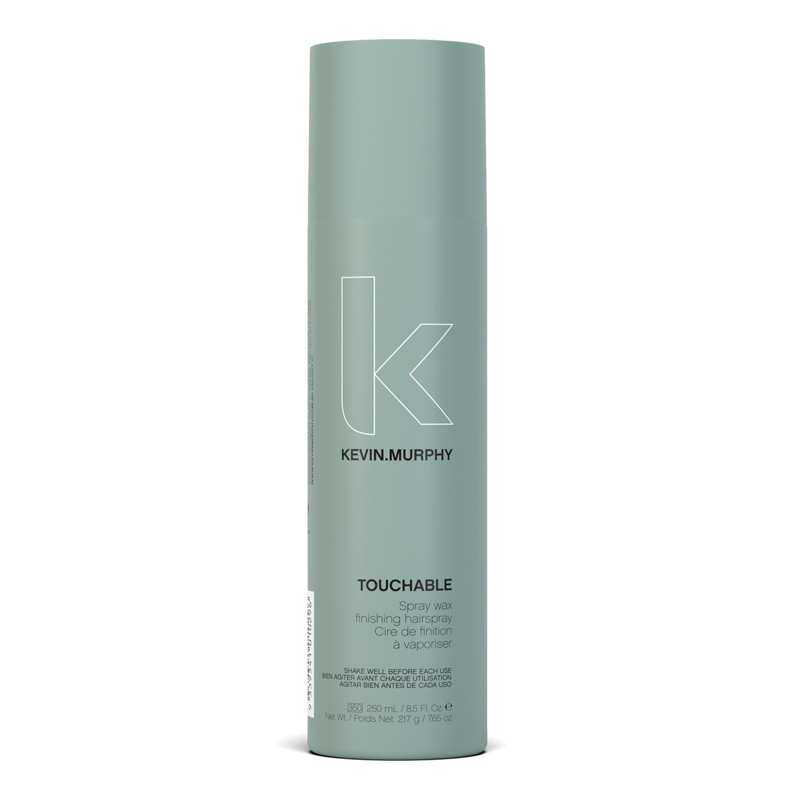 KEVIN.MURPHY TOUCHABLE spray wax finish bottle shows weightless hold and texture for style