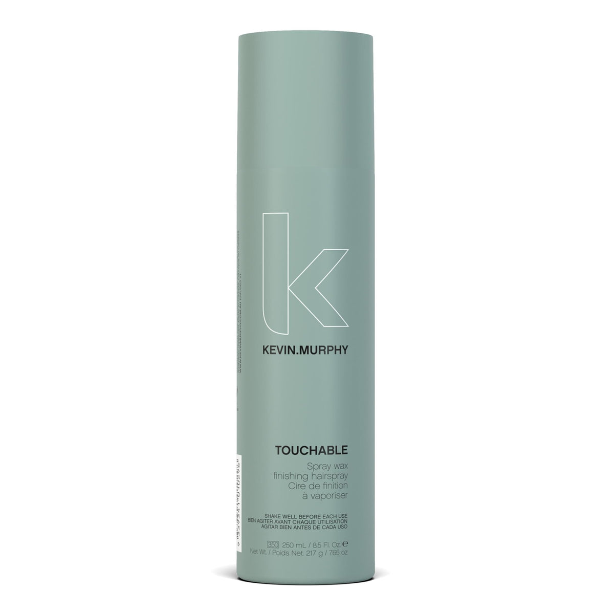 KEVIN.MURPHY TOUCHABLE spray wax finish bottle shows weightless hold and texture for style