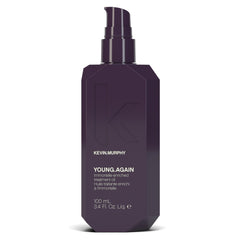 Kevin Murphy Young Again bottle closeup shows weightless, nutrient-rich care.