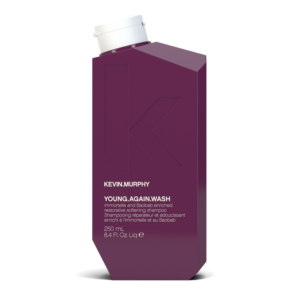 Kevin Murphy Young.Again.Wash bottle-front shows hydrating anti-ageing formula for ageing hair