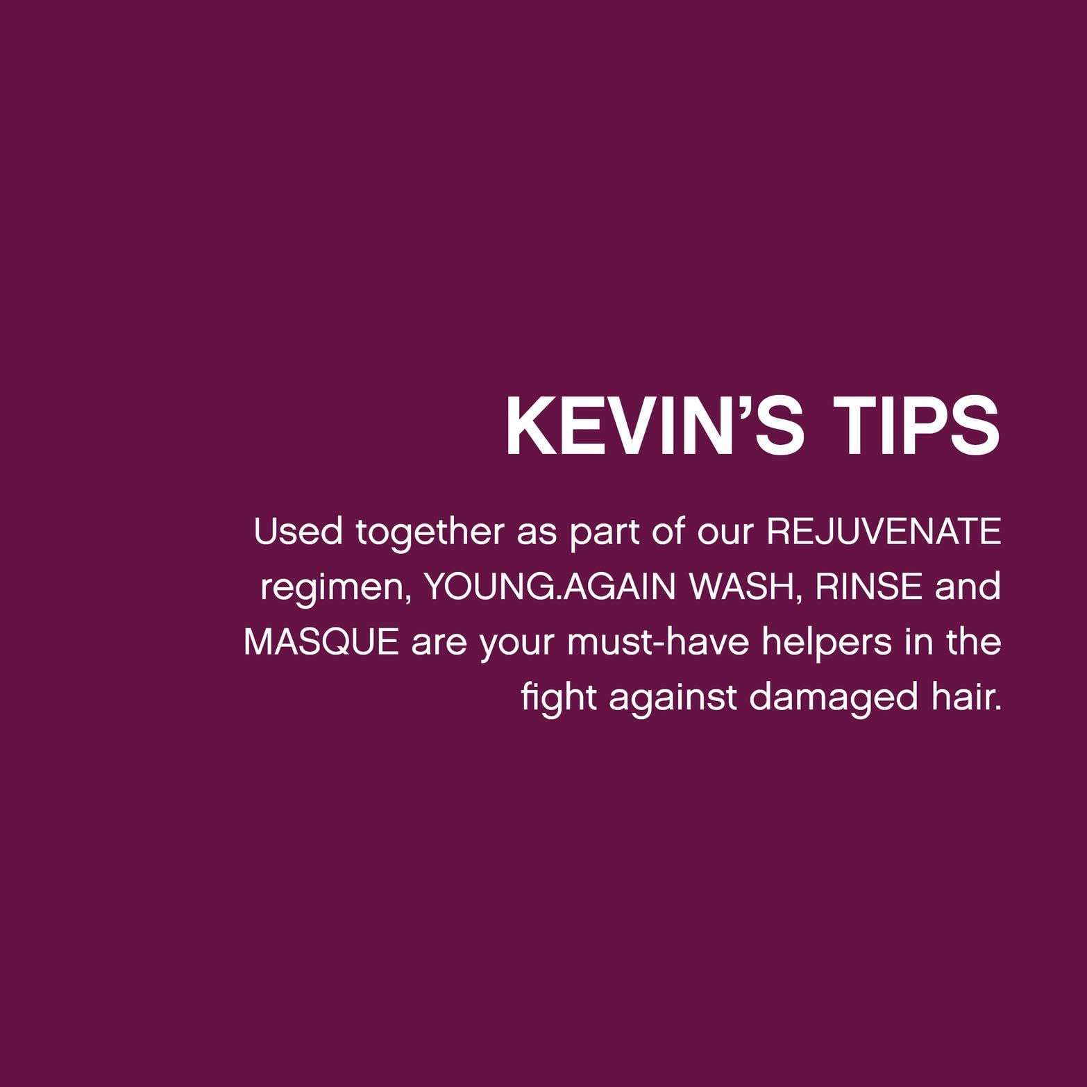 Kevin Murphy Young.Again.Wash luxurious closeup shows lotus and baobab oils nourishing for silky feel
