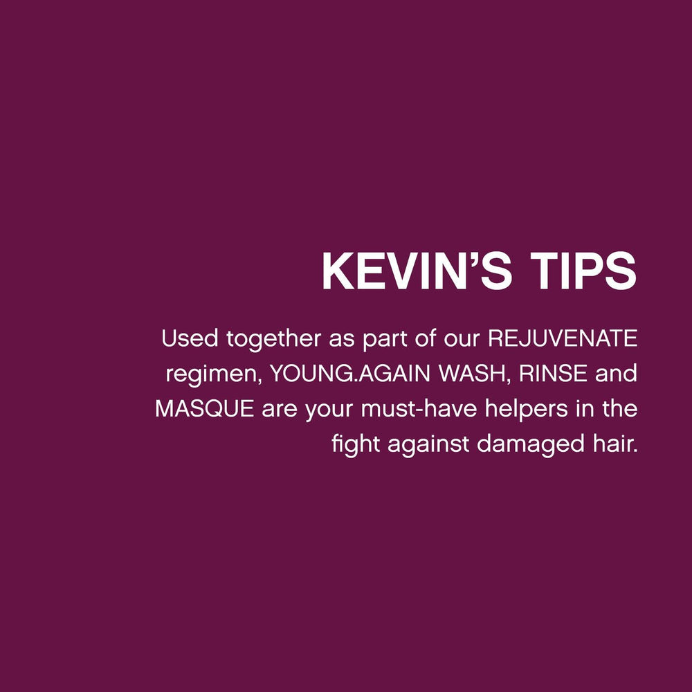 Kevin Murphy Young.Again.Wash luxurious closeup shows lotus and baobab oils nourishing for silky feel