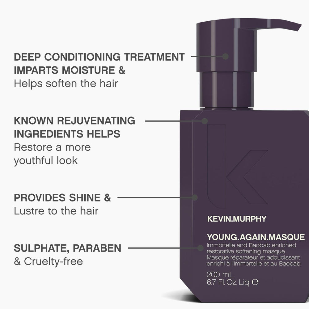Kevin Murphy Young.Again.Masque hair sample shows lustre restoration