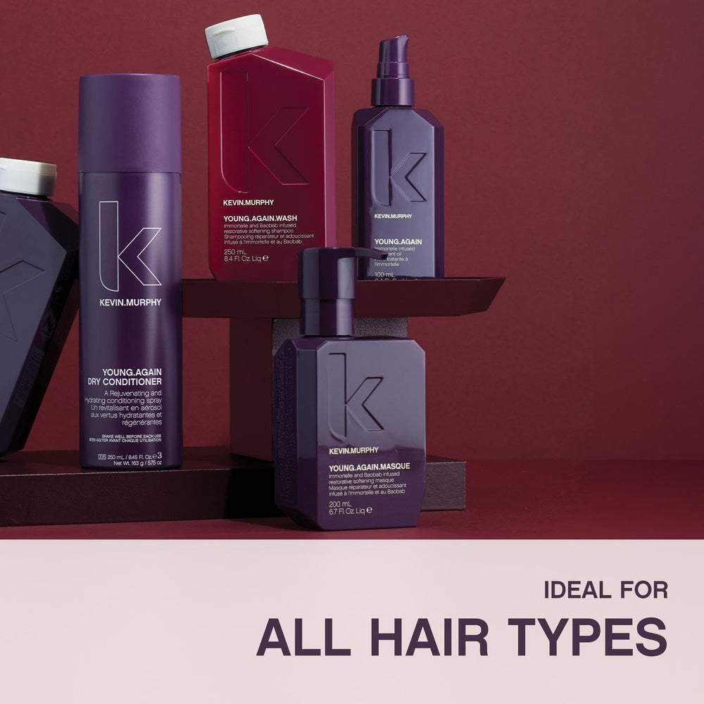 Kevin Murphy Young.Again.Masque packaging on shelf signals paraben-free promise