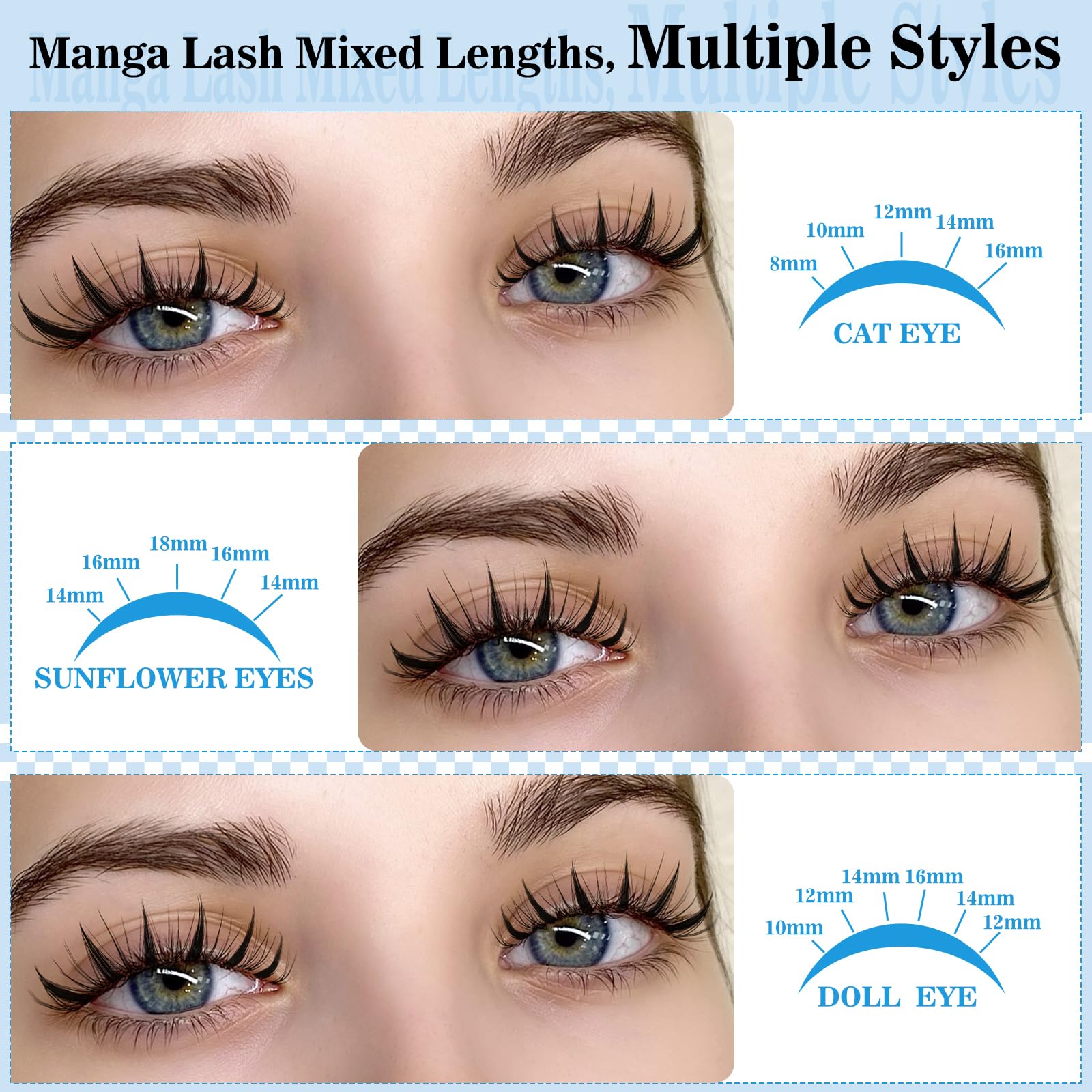 KevKev Fairy Lash Clusters Kit anime spiky lashes for dramatic eyes
