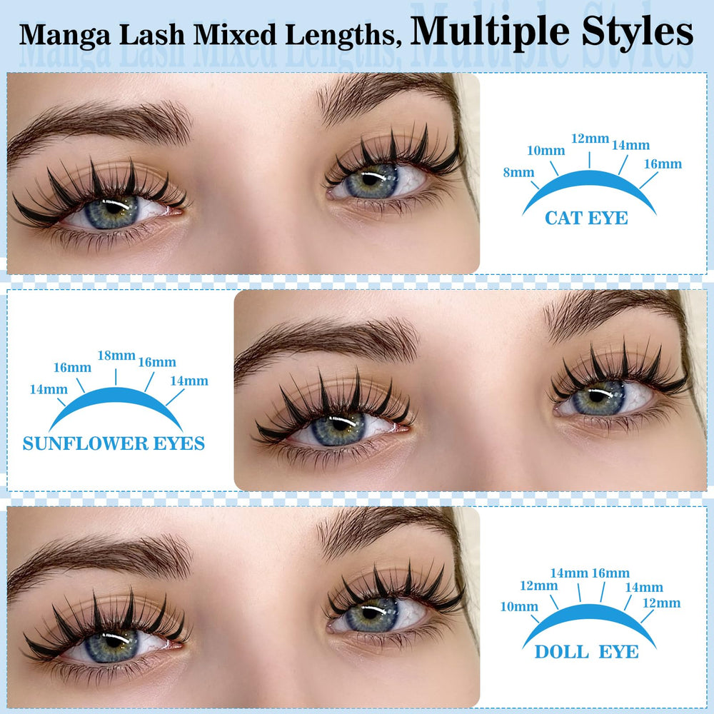 KevKev Fairy Lash Clusters Kit anime spiky lashes for dramatic eyes