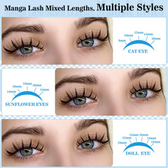 KevKev Fairy Lash Clusters Kit anime spiky lashes for dramatic eyes