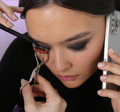 Kevyn Aucoin Eyelash Curler shown as pro tool for mascara prep.