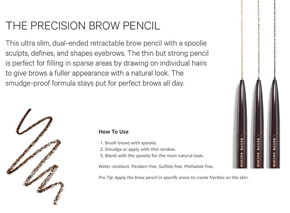 Kevyn Aucoin The Precision Brow Pencil Brunette close-up highlighting hair-stroke precision