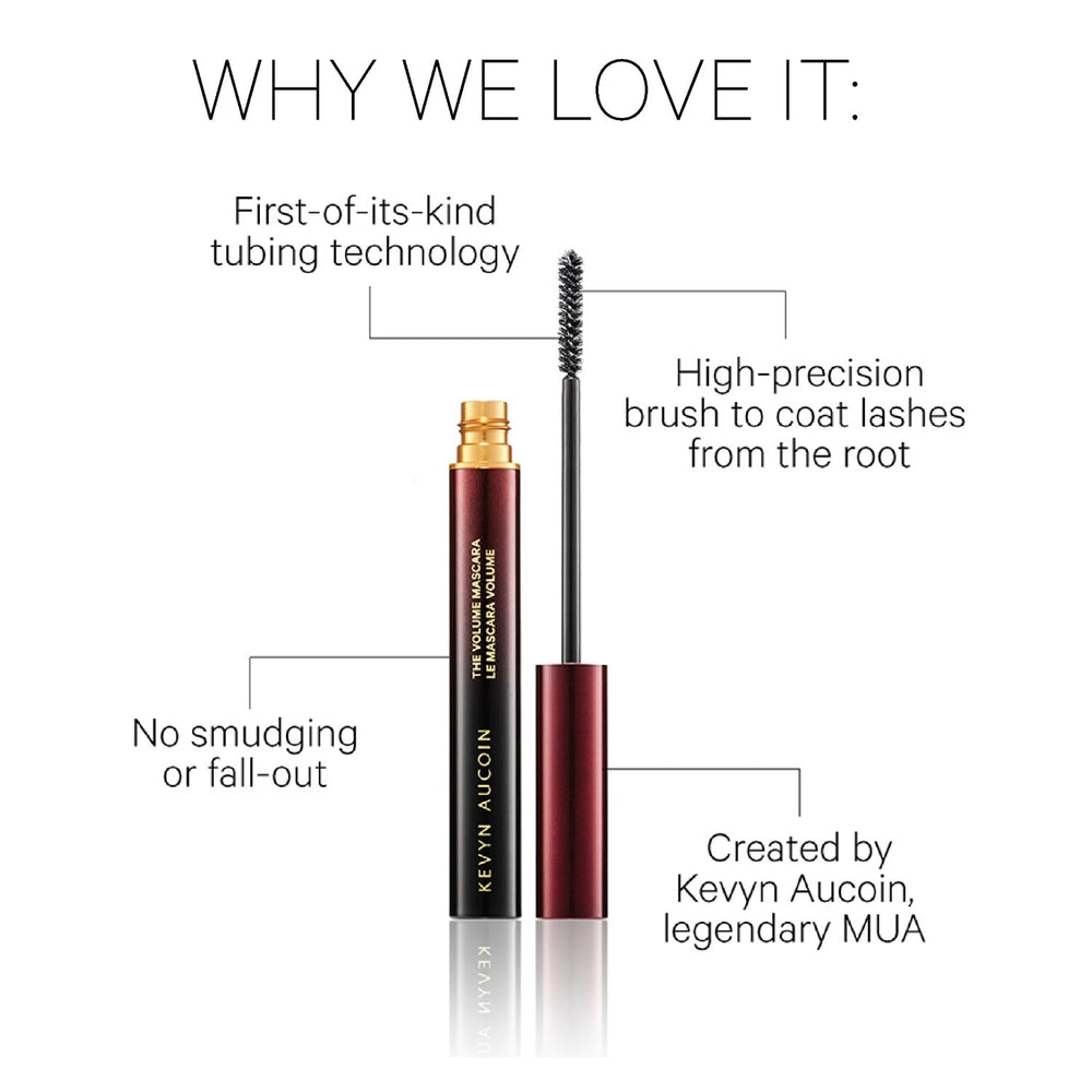 Kevyn Aucoin Volume Mascara with jojoba oil conditions lashes.
