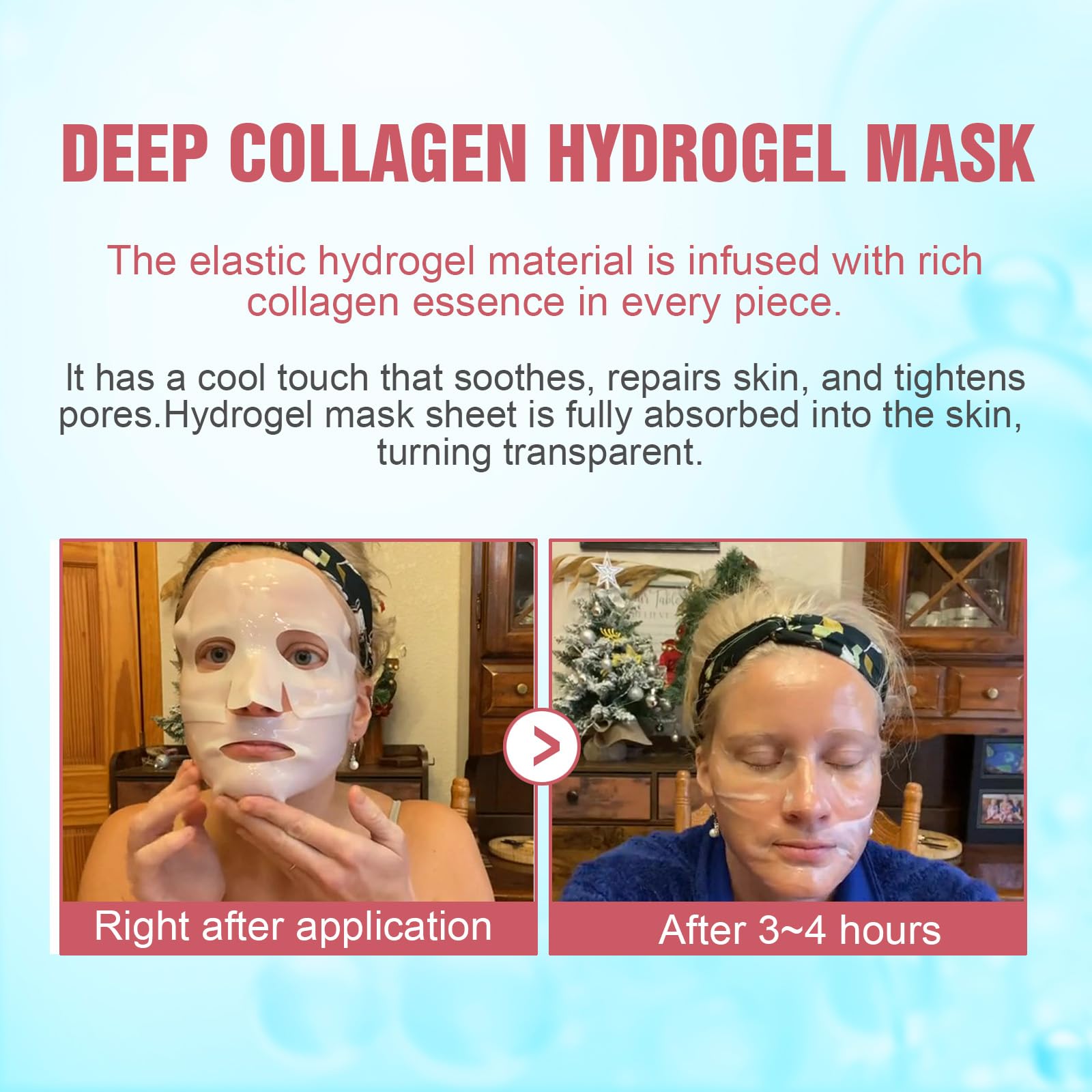 Kewhunt Overnight mask absorption after 3 hours shows transparency.