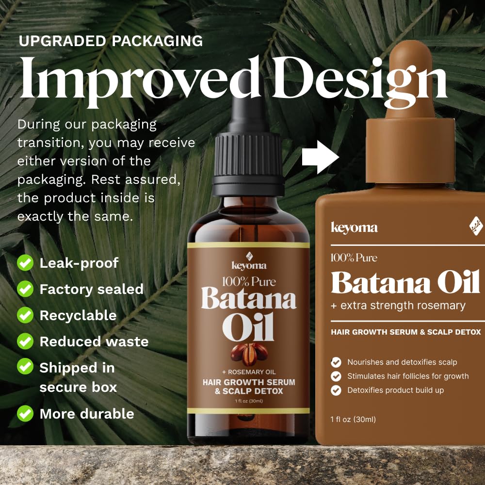 Keyoma Batana Oil applied to hair for growth and smoothness