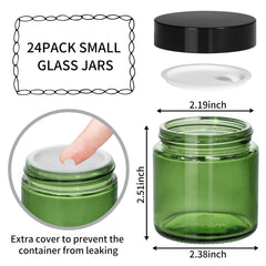 KEYWING 24-pack green cosmetic containers ideal for DIY lotions.