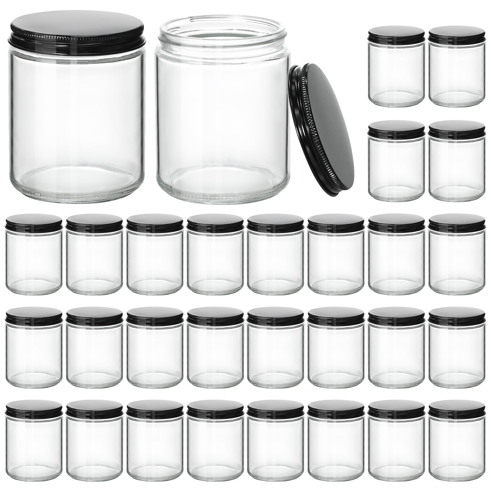 KEYWING 8oz candle jar 30-pack shows clear glass ideal for candle making