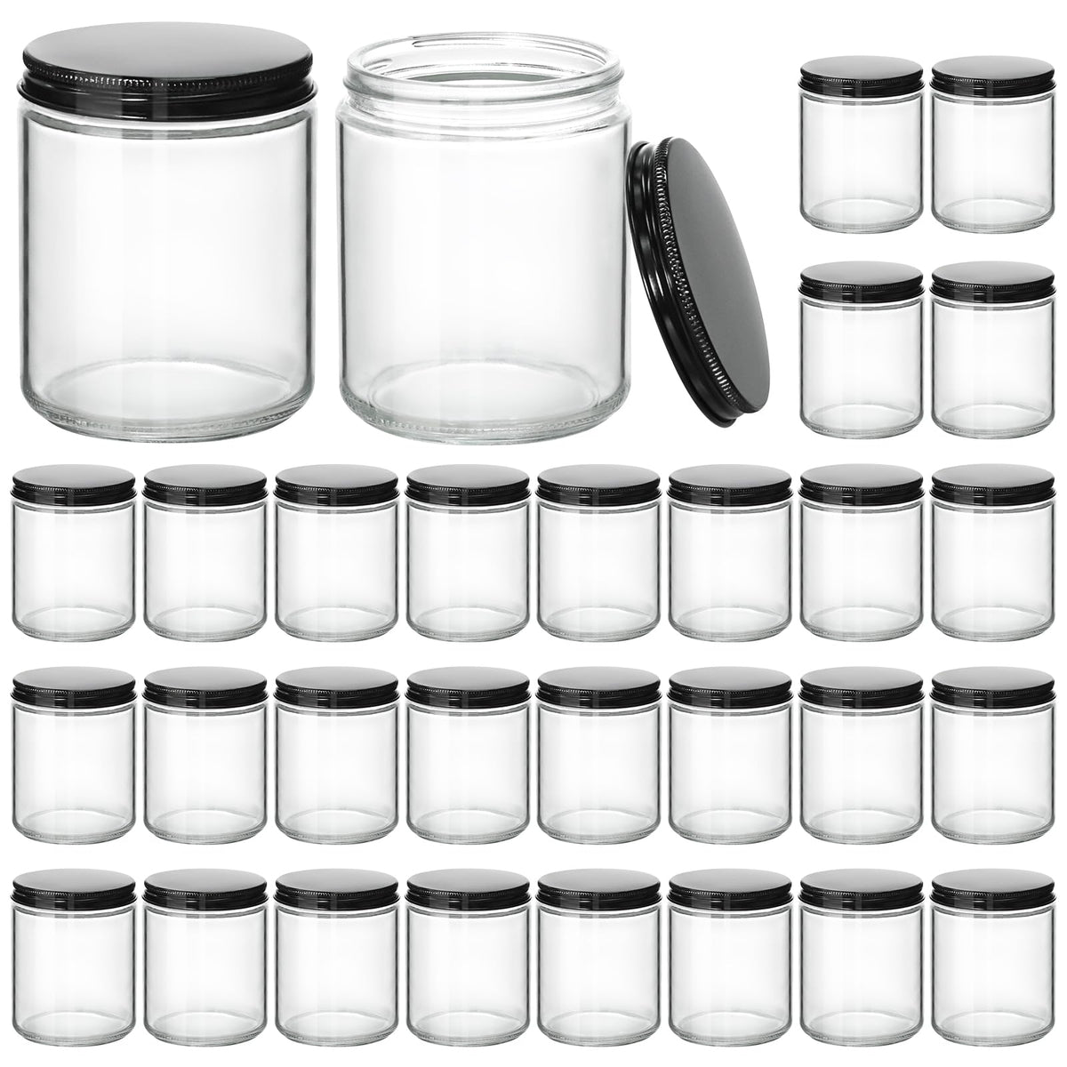 KEYWING 8oz candle jar 30-pack shows clear glass ideal for candle making