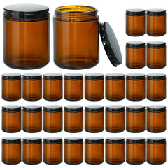 KEYWING 8oz amber glass jar ready for candle making and gifting.