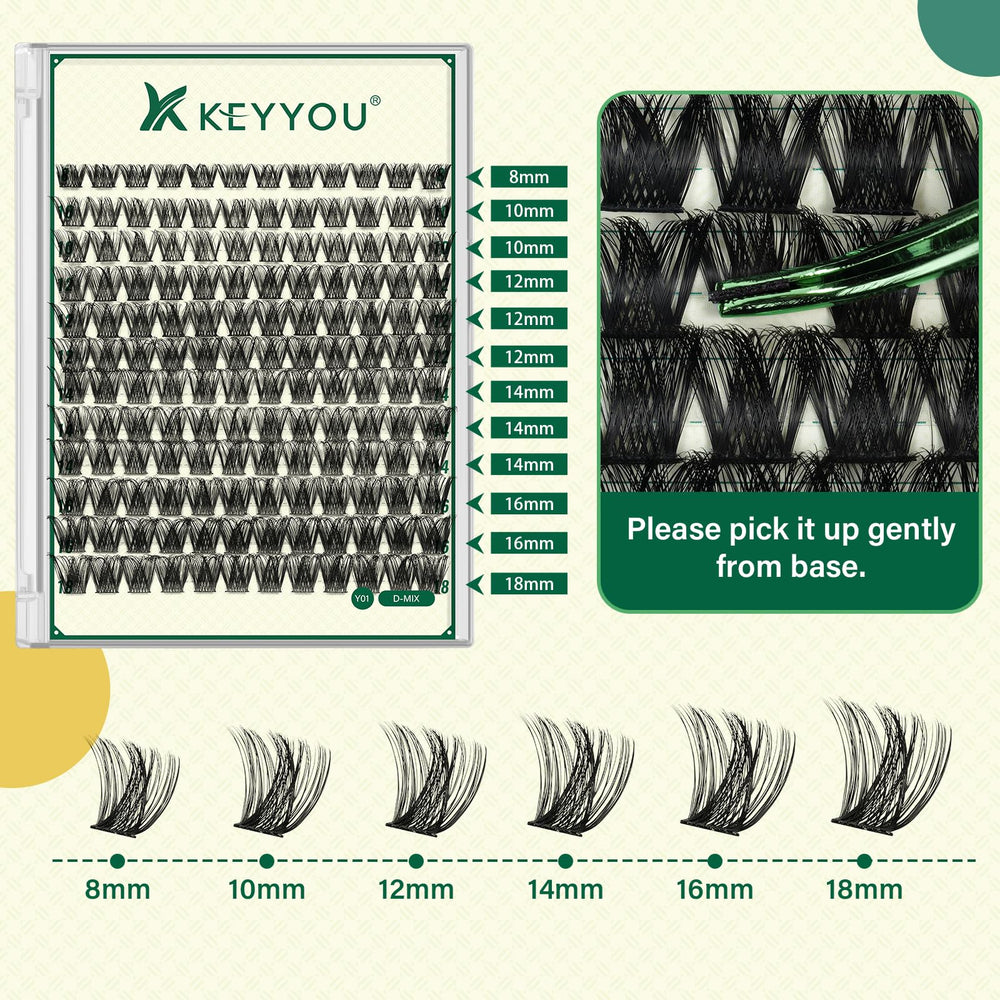 KEYYOU applicators and lash brush set keeps application neat and precise.