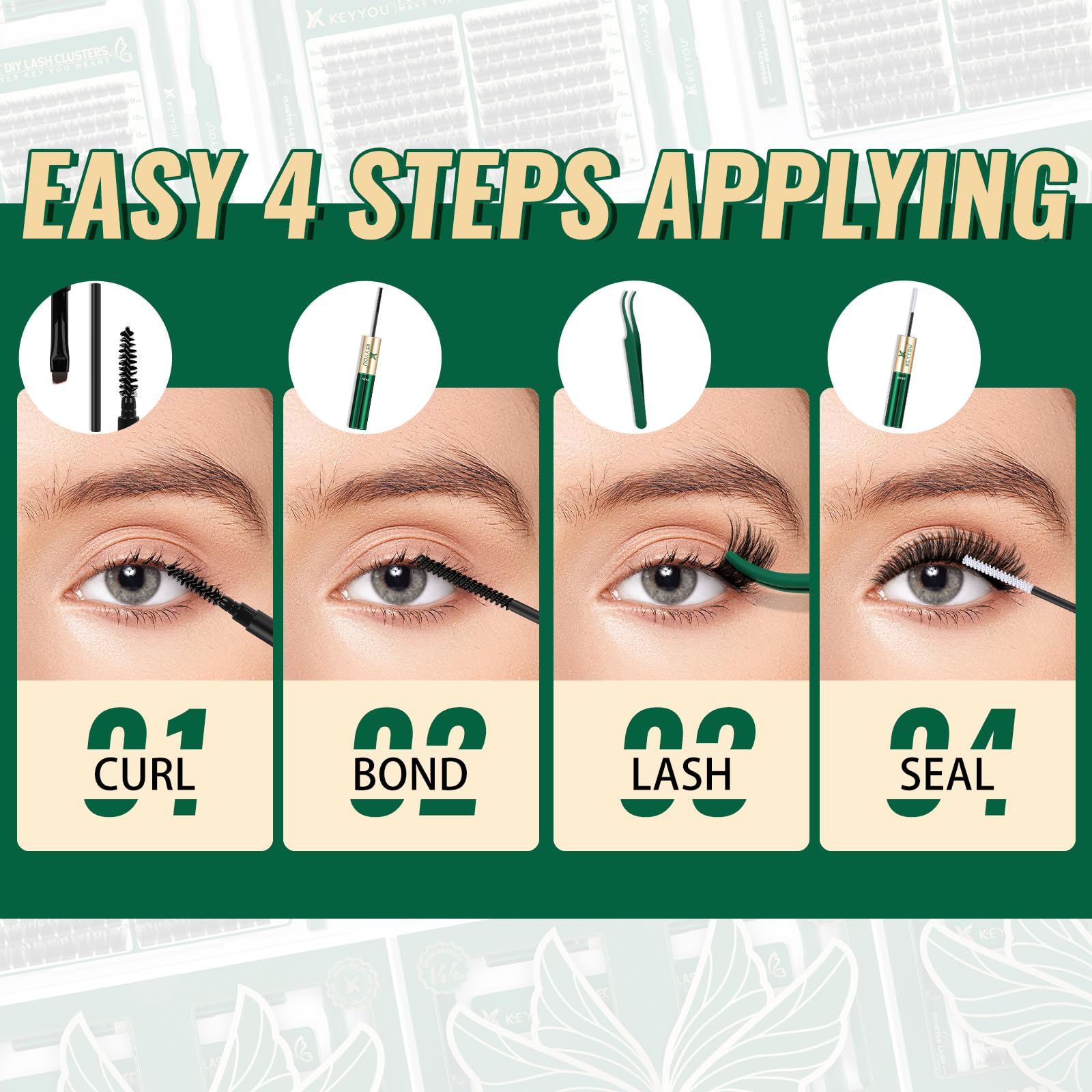 KEYYOU-at-home-lash-kit-use demonstration-ready kit for salon-like results at home.