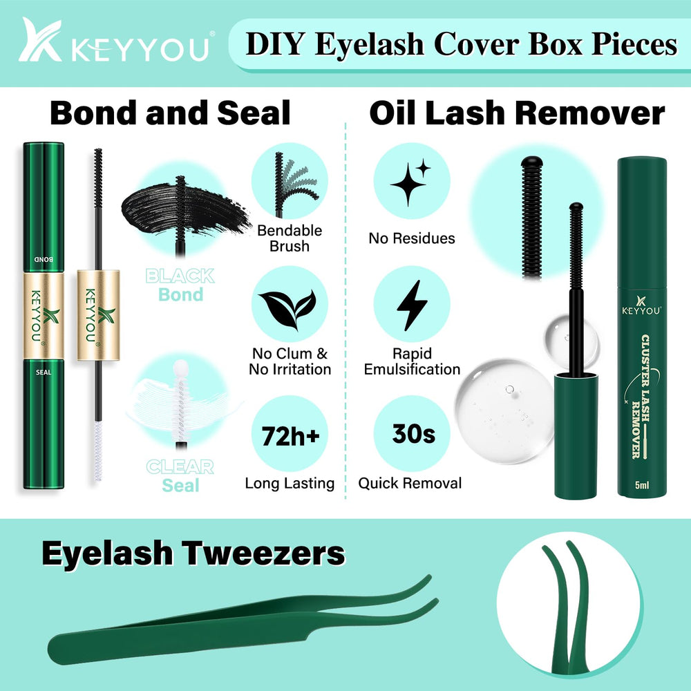 KEYYOU D curl lashes offer natural lift for dramatic eye shapes.