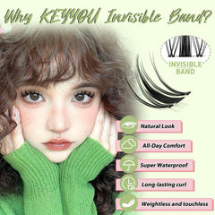 KEYYOU Fairy Lash Clusters Kit brush applicator enabling precise cluster placement