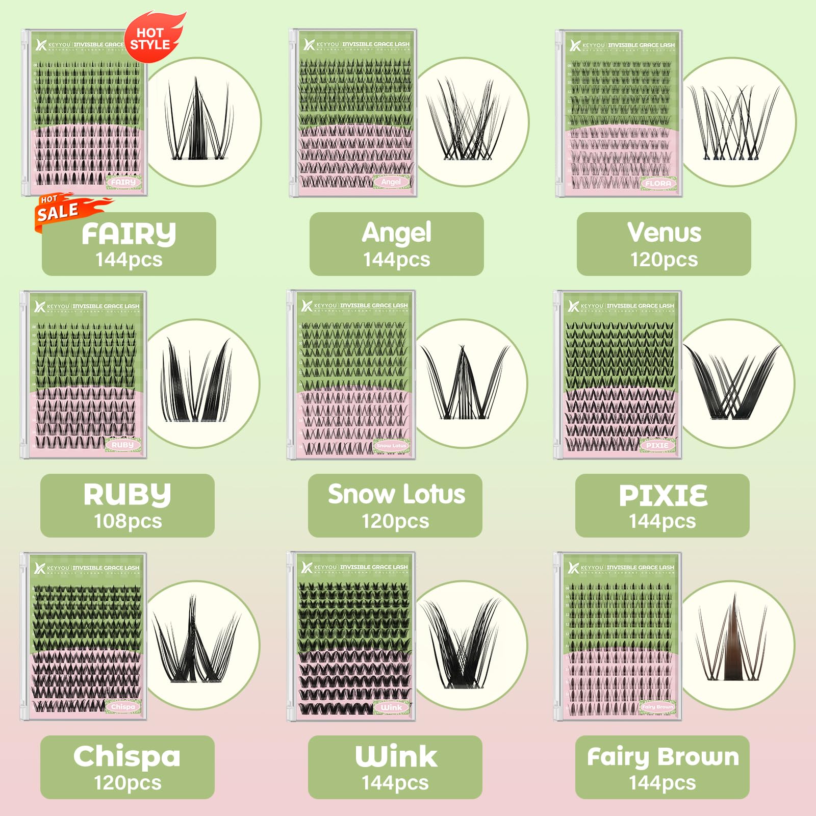KEYYOU Fairy Lash Clusters Kit sealer protects adhesion and extends wear
