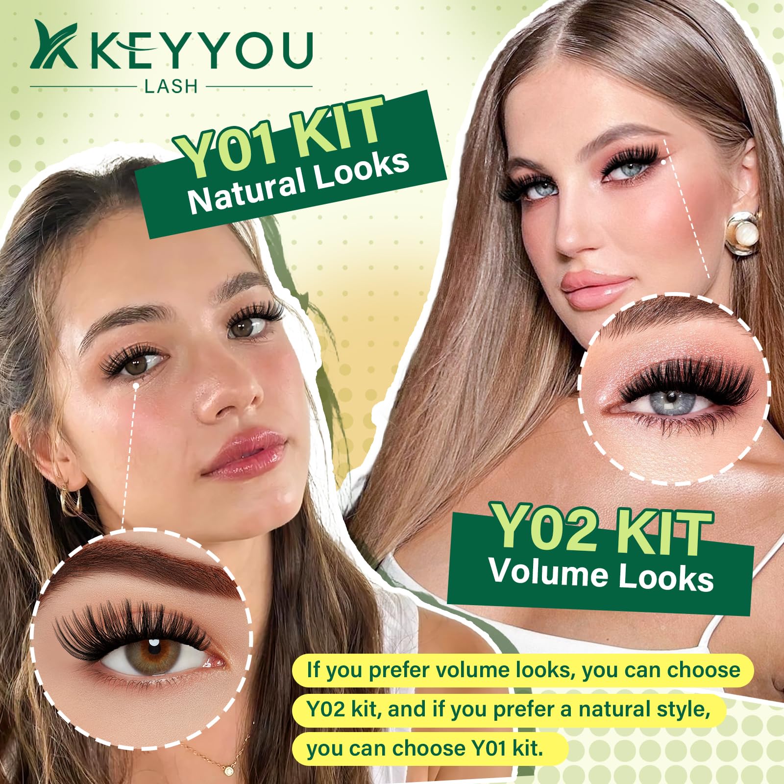 KEYYOU lash remover tool-set shows safe removal without eye irritation.