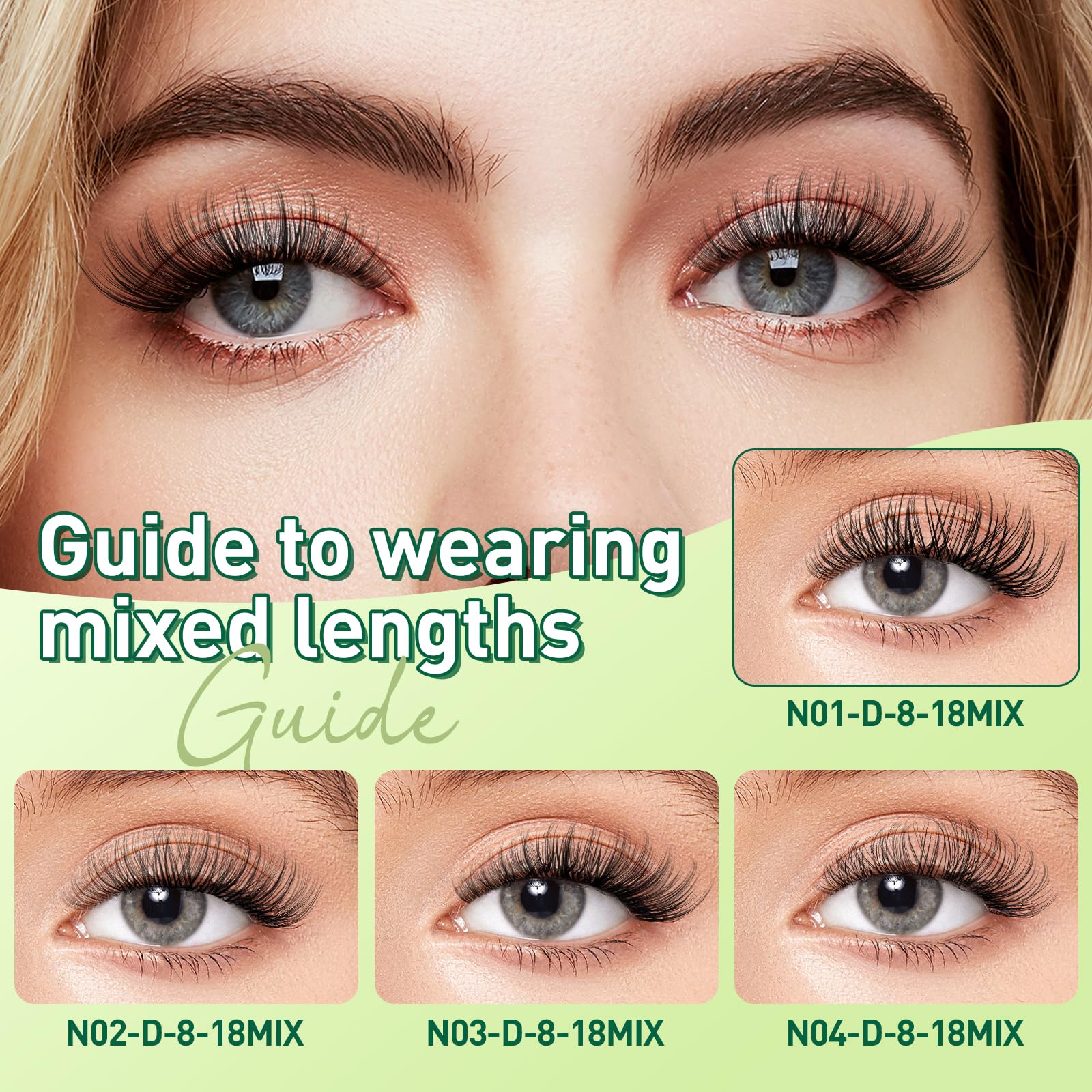 KEYYOU mezcla de longitudes 8-18 mm para estilos discretos o dramáticos