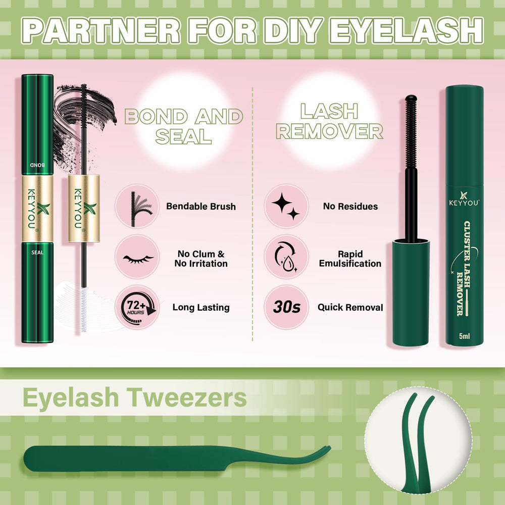 Sealer and remover oil bottles arranged for easy lash maintenance.