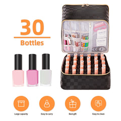 KGMCARE-pu-leather-travel-bag-exterior easy-clean surface for on-the-go manicure storage