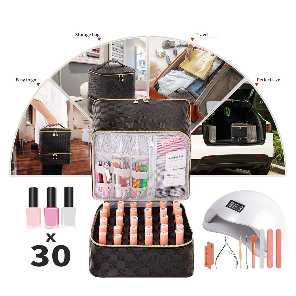 KGMCARE uv-nail-lamp-case-inside shows lamp secured for travel-ready gel manicure